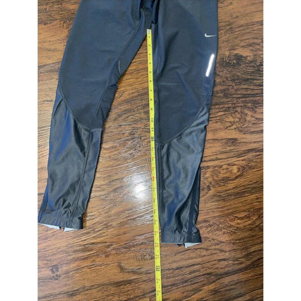 Nike Dri-FIT Grey Women’s Running Leggings Size  Medium Reflective & Zip Ankles